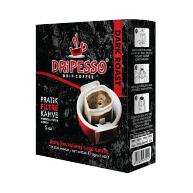 Dripesso Dark Roast Pratik Filtre Kahve 5'li 40 gr