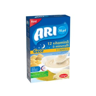 Arı 12 Vitaminli 6 Mineralli Sütlü 7 Tahıllı Pirinç Unu Gece 250 G
