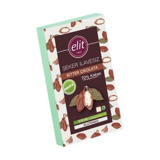 Elit Şeker İlavesiz ve Prebiyotik Bitter Çikolata 60 G