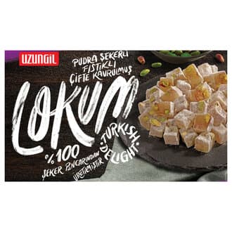 Uzungil Pudra Şekerli Çifte Kavrulmuş Fıstıklı Lokum 380G