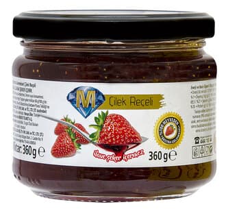 Migros Şeker İlavesiz Çilek Reçeli 360 G