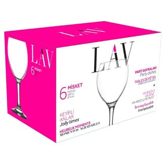 Lav Misket Şarap Kadehi 6'lı 260 Cc