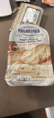 bagel chips & cream cheese dip garden vegetable