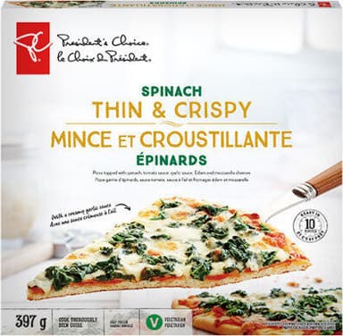 Thin & crispy spinach pizza