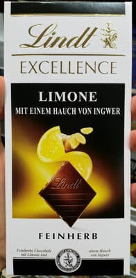 Lindt chocolate negro Limon con Gengibre con amandes