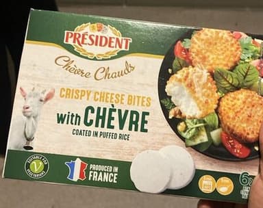 Crispy Cheese Bites Wth Chévre Coated In Puffer Rice