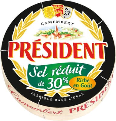 Camembert president sel reduit de 30% 250g