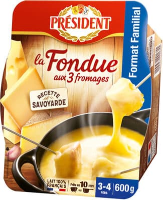 PRESIDENT FONDUE AUX 3 FROMAGES 600g