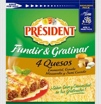 4 quesos para fundir y gratinar