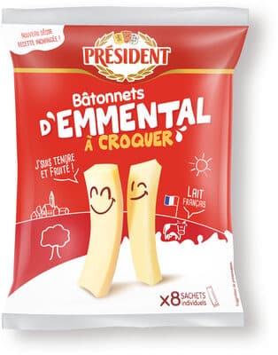 President batonnets a croquer emmental 8x18g