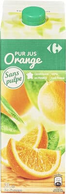 100% pur jus orange sans pulpe