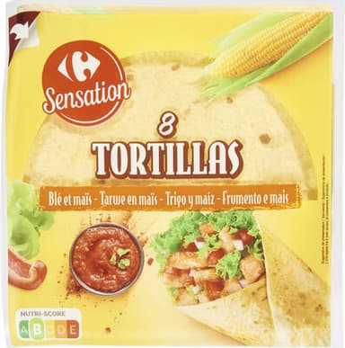 8 Tortillas Blé et maïs