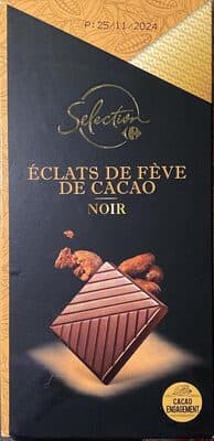 Éclats de fèves de cacao noir