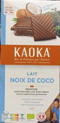 Chocolat au Lait et à la Noix de Coco Bio