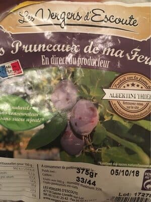 Pruneaux mi cuits, calibre 33/44, sachet