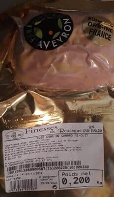 Foie gras de canard mi cuit fabriqué en Aveyron