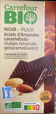 Chocolate negro con almendras caramelizadas