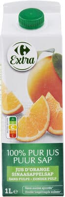 100% pur jus orange sans pulpe