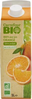 100% Pur jus Orange Sans pulpe