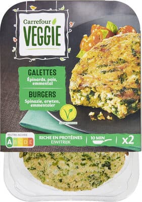 VEGEtal GALETTES Épinards, blé, emmental