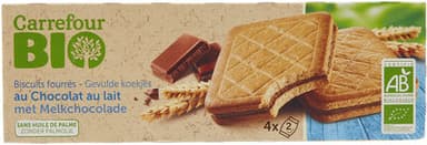 Biscuits fourrés au chocolat au lait