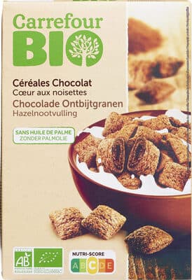 Céréales chocolat cœur aux noisettes