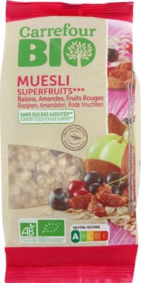 Muesli de superfrutas sin azúcares añadidos