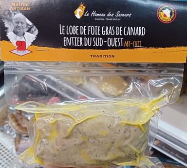 Lobe de foie gras de canard entier du Sud-Ouest mi cuit