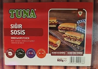 tuna sığır sosis