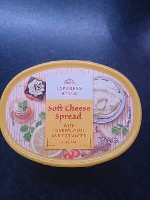 Soft cheese spread, ginger yuzu coriander