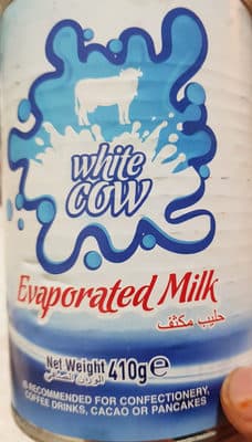 White cow evaporated milk