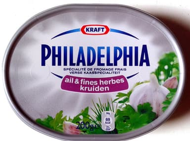 Philadelphia, fromage frais ail et fines herbes