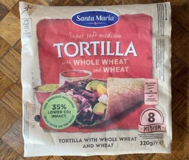 Tortilla with whole wheat and wheat
