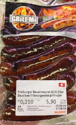 Saucisse Fribourgeoise Grill-Cipo