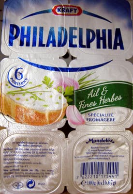 Philadelphia (6 portions) Ail & Fines Herbes (21,5% MG) - 100 g - Kraft