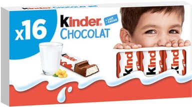 Tablette Kinder Chocolat Chocolat au Lait x16 -200g