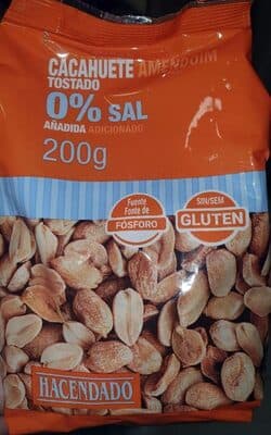 Cacahuete tostado 0% sal añadida