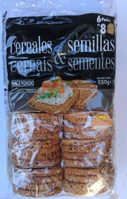Pan tostado cereales y semillas