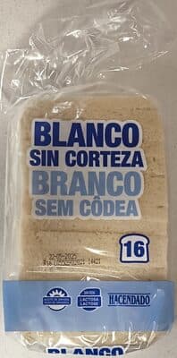 Pan de molde blanco sin corteza