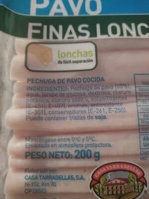 Pechuga de pavo reducido en sal finas lonchas