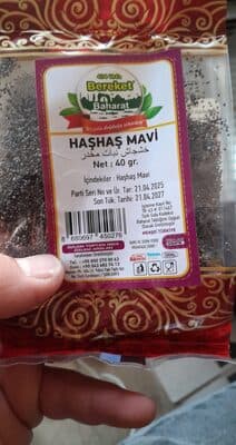 BEREKET HAŞHAŞ MAVİ 40 GR