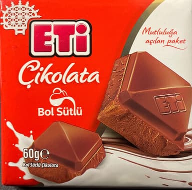eti çikolata bol sütlü 60 gr
