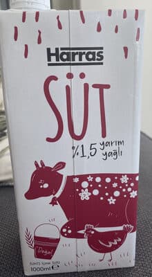 %1,5 yarım yağlı Süt