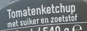 Tomatenketchup met suiker en zoetstof