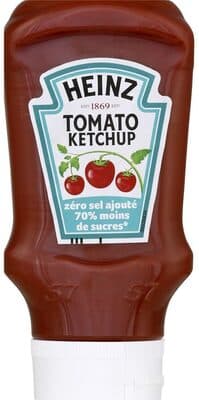 Ketchup zéro sel ajouré, 70% moins de sucres
