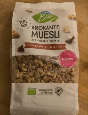 Krokante muesli bio chocolade & hazelnoot