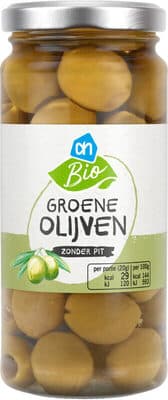 Biologische groene olijven zonder pit