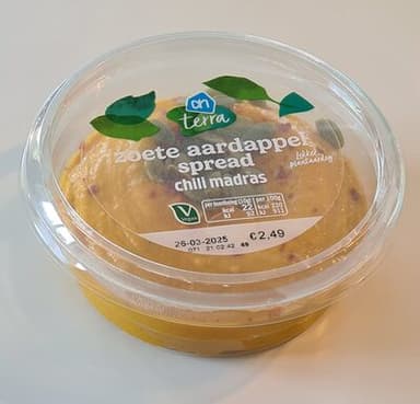 Zoete aardappel spread chili madras