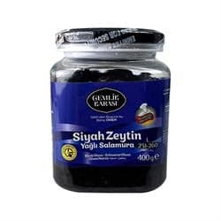 Gemlik Karası Siyah Salamura Yağlı Zeytin 400 gr L 231-260 Pet