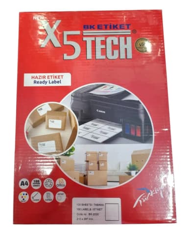 X5tech A4 Laser Etiket 210x297 Bk-2000 (pk-100lü)